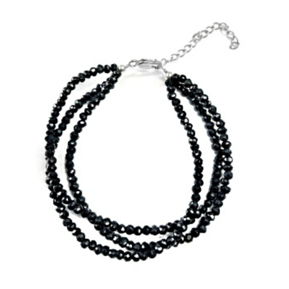 JTV Black Spinel Sterling Bracelet 40.00ctw